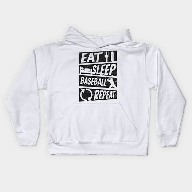 Baseball Player Shirt | Eat Sleep Repeat Kids Hoodie by Gawkclothing